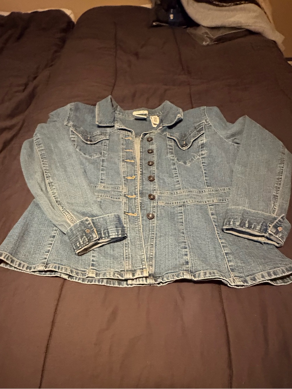Women’s Denim Button-Front Jacket - Light Blue